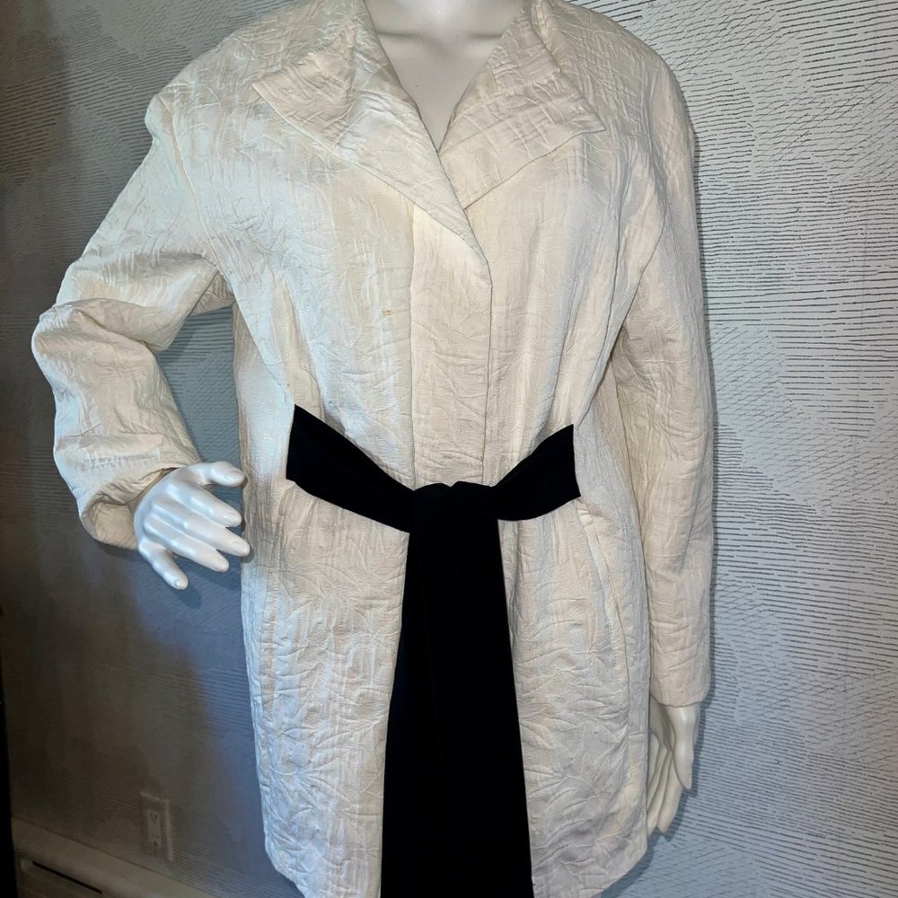 Spanish Fashion Label ZARA White textured Wrap Blazer